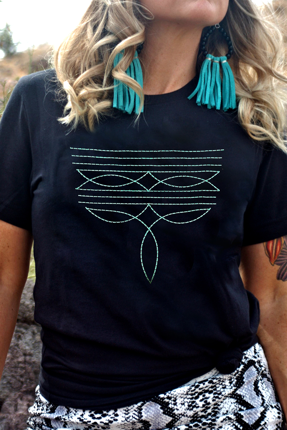 Ranch Rebel Embroidered Tee - The Bling Barn western fashion jewelry