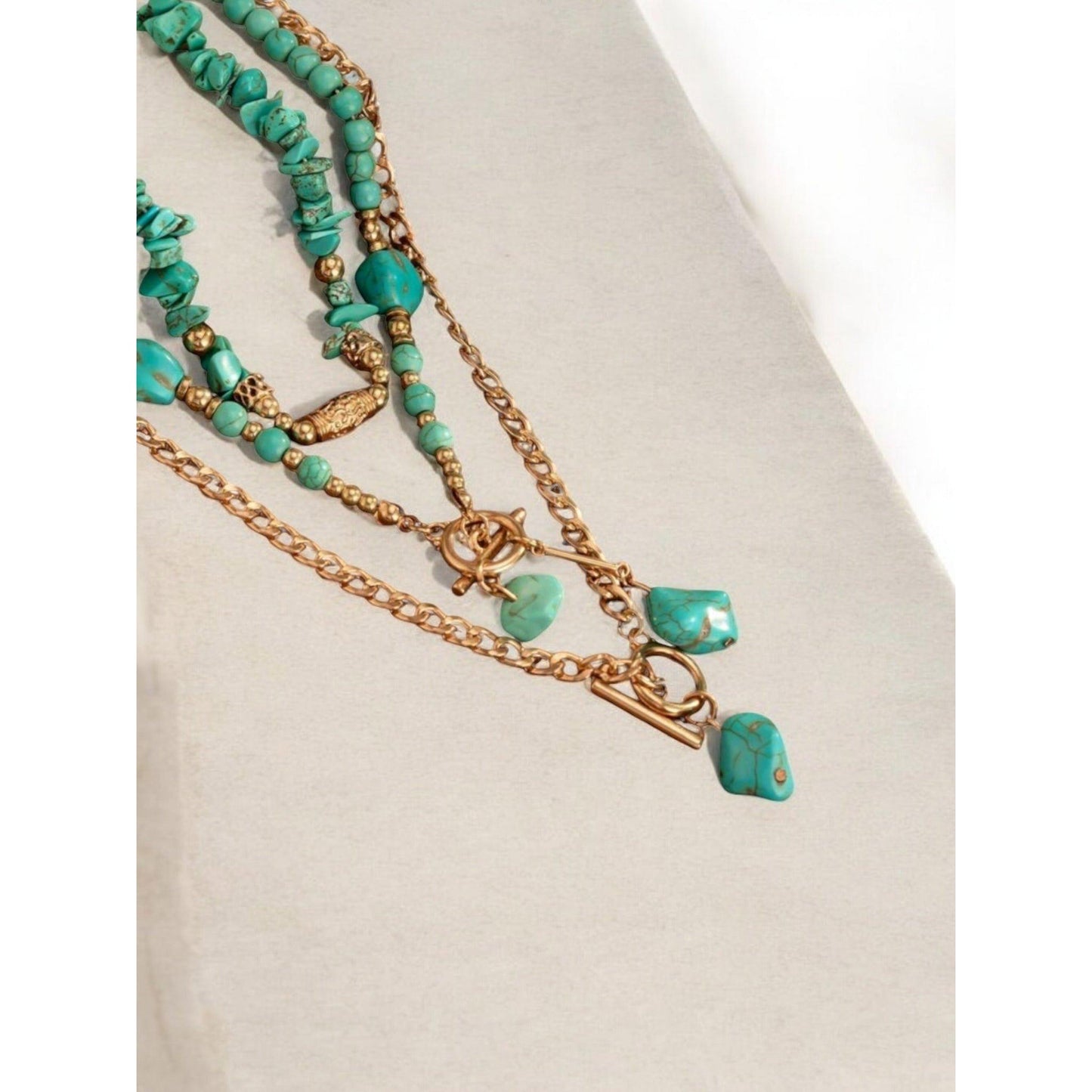 Tumbling Truth Cowgirl Blue Western Fashion (3) Piece Necklace Set