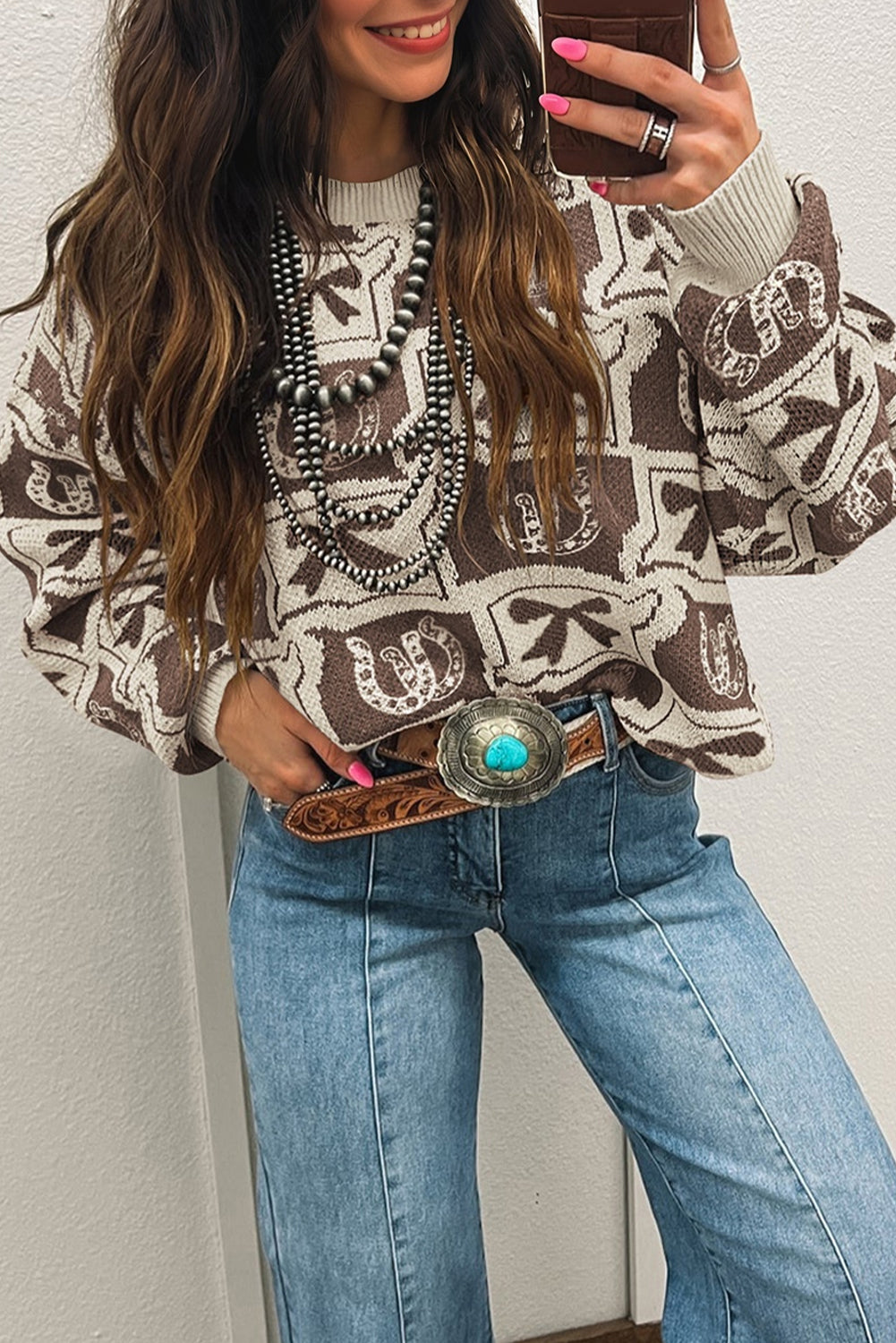 Hitched & Lucky Horseshoe Sweater