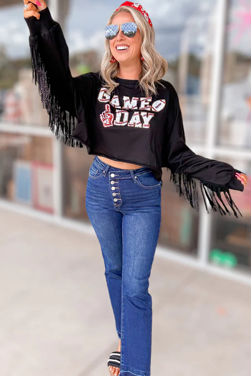 Sparkle Sideline Cropped Sweatshirt