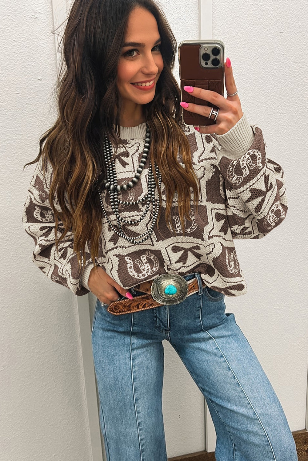 Hitched & Lucky Horseshoe Sweater