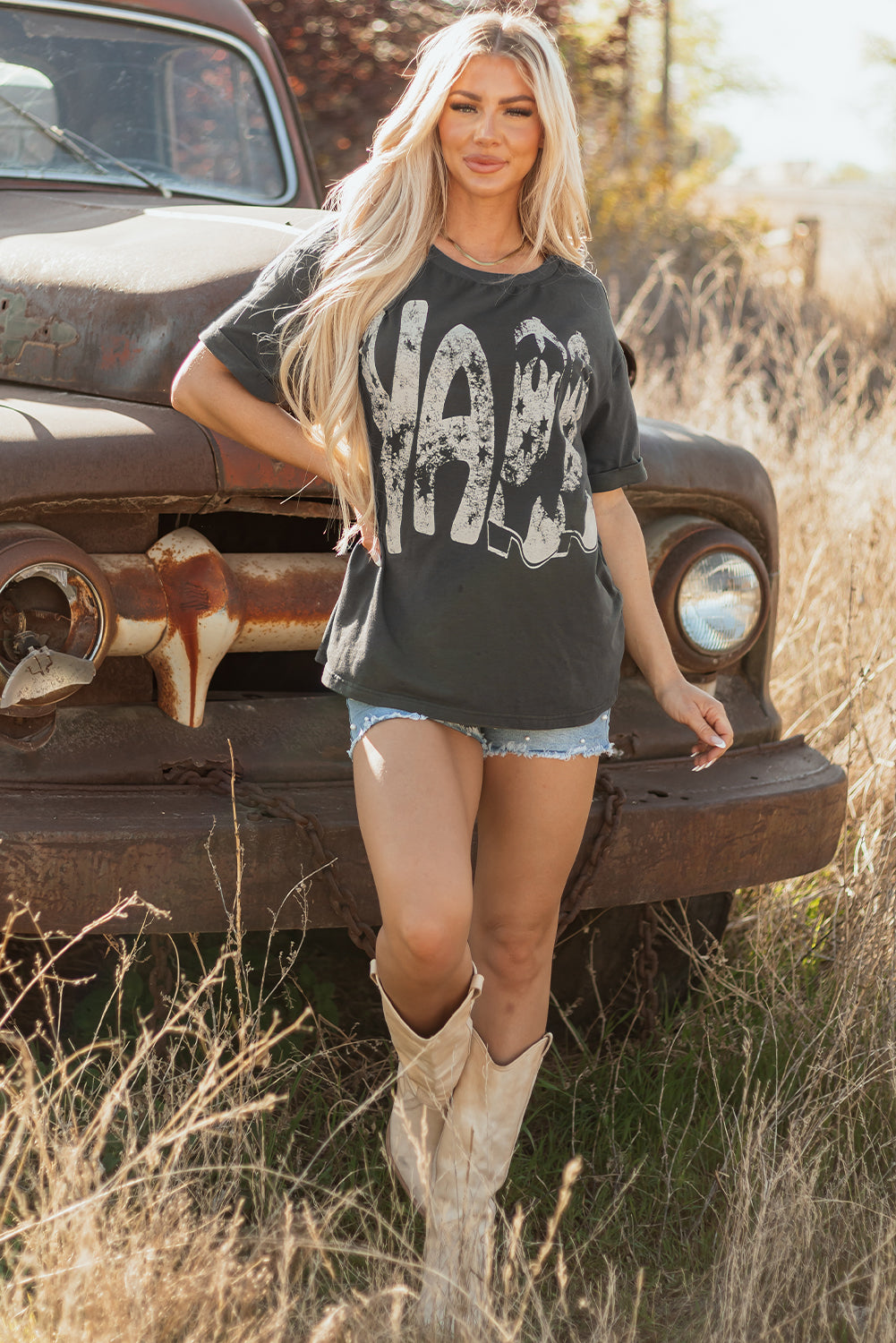 Y’all Ready Graphic Print Western Tee
