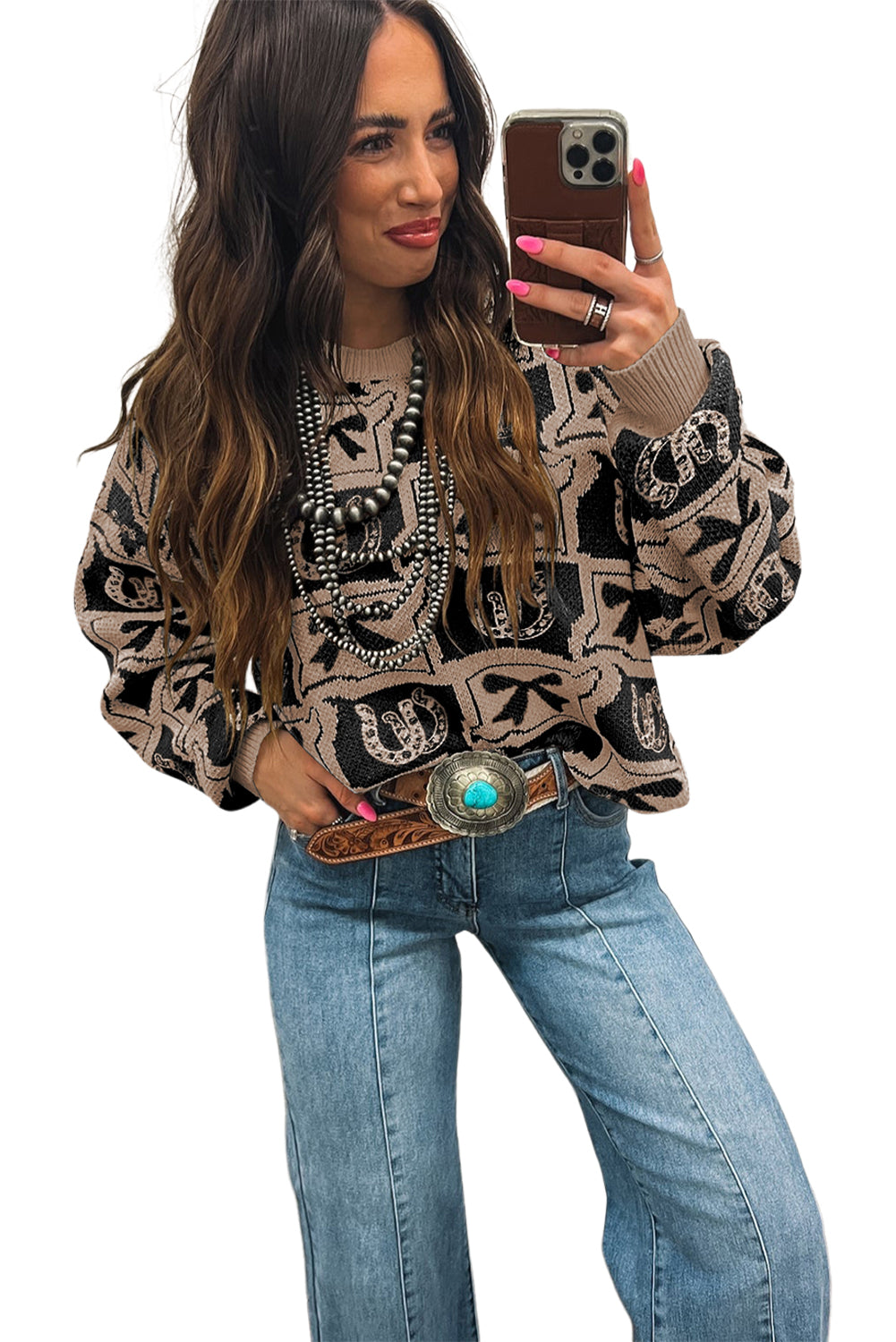 Hitched & Lucky Horseshoe Sweater