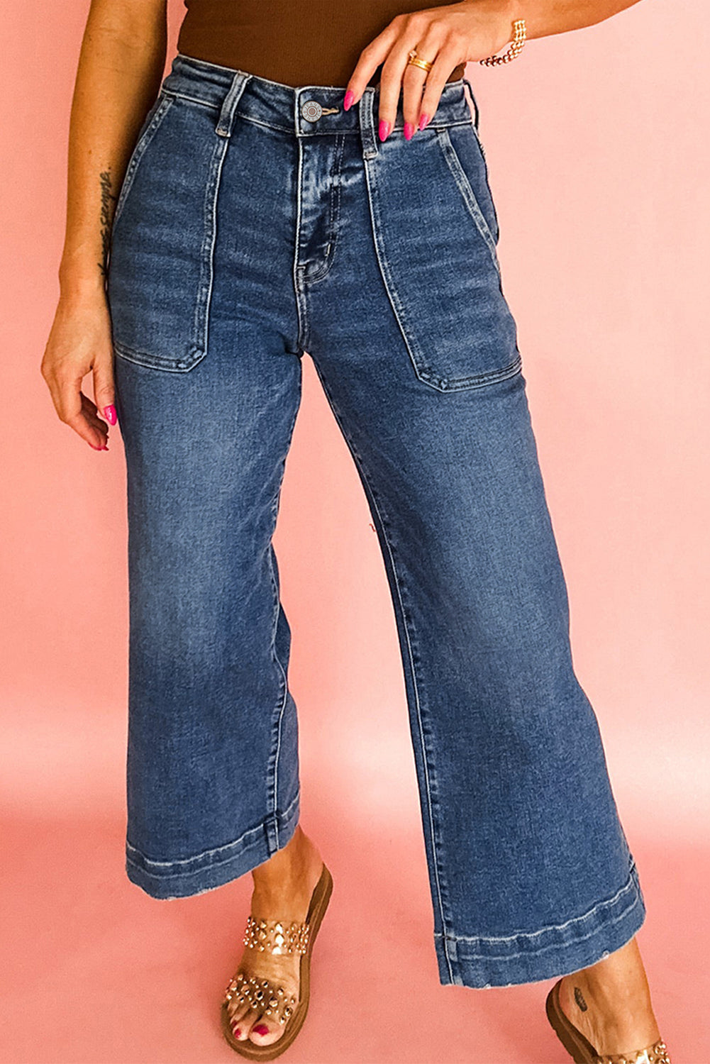 High Noon Seamed Wide Leg Jeans