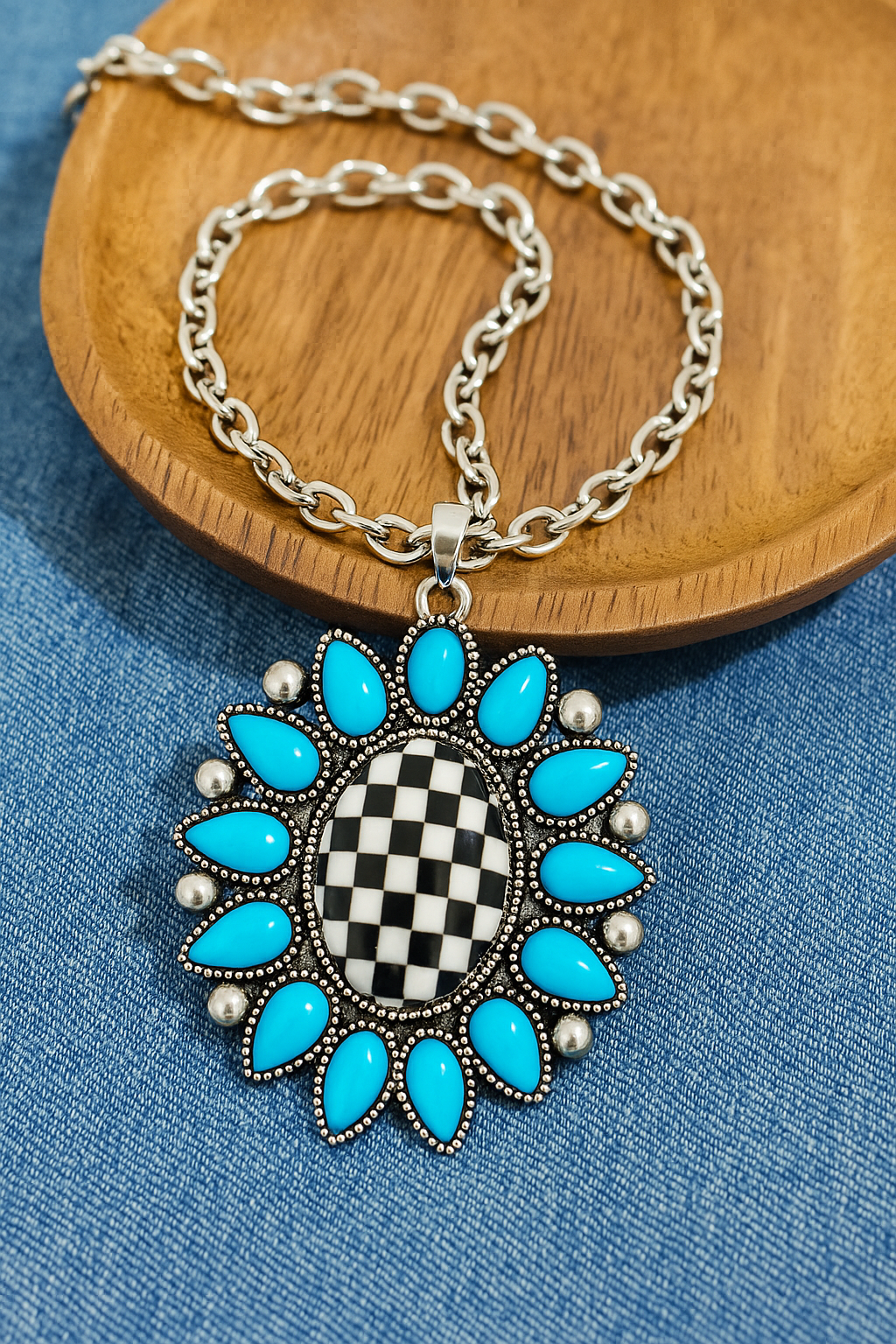Rodeo Royalty Checkered Necklace