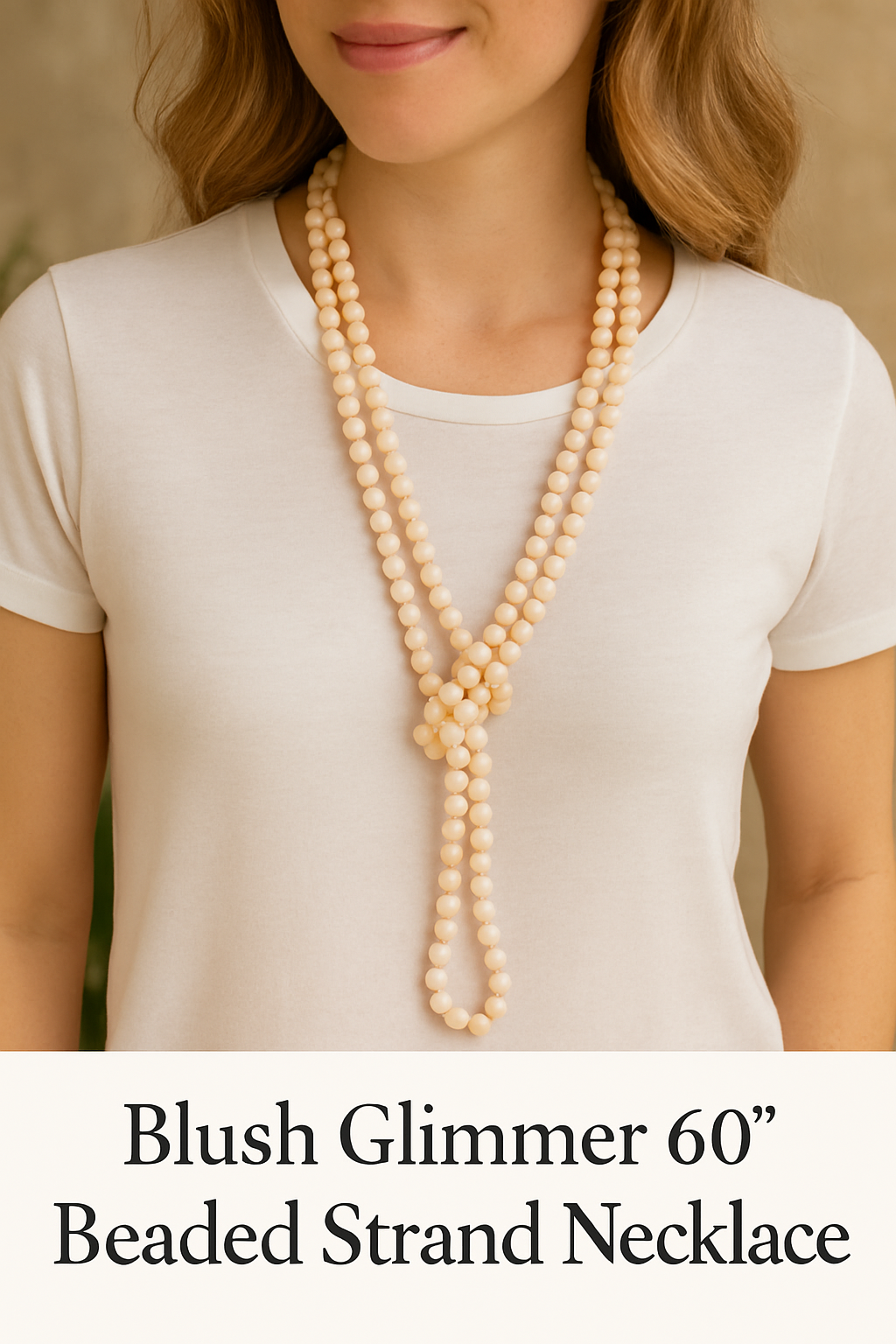 ✨ Blush Glimmer 60" Beaded Strand Necklace ✨