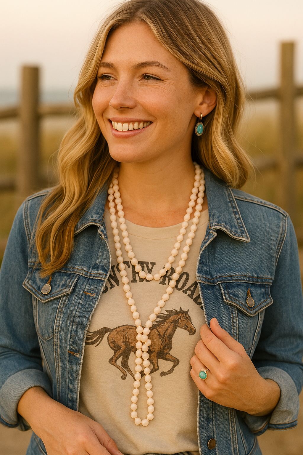 ✨ Blush Glimmer 60" Beaded Strand Necklace ✨