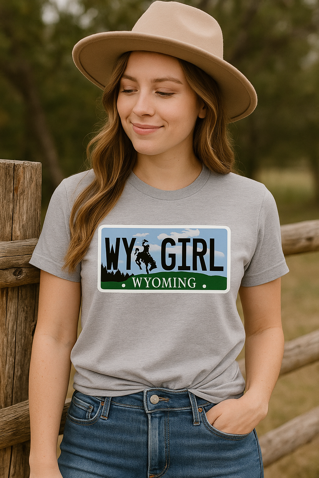Proud WY Wyoming Girl License Plate Top
