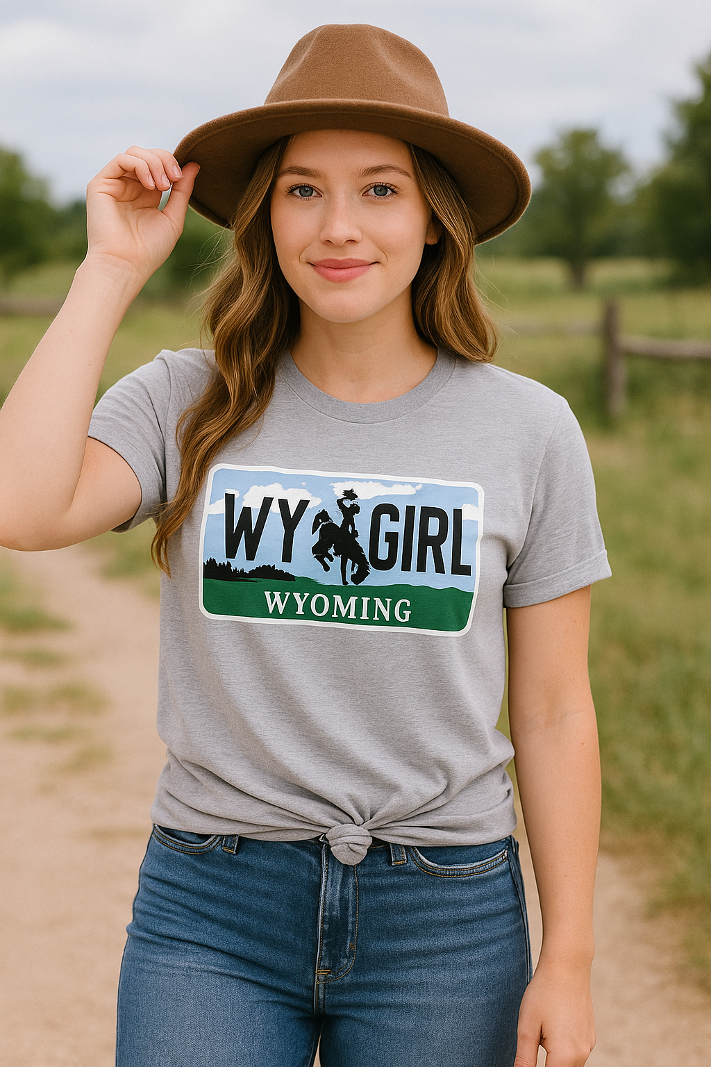 Proud WY Wyoming Girl License Plate Top