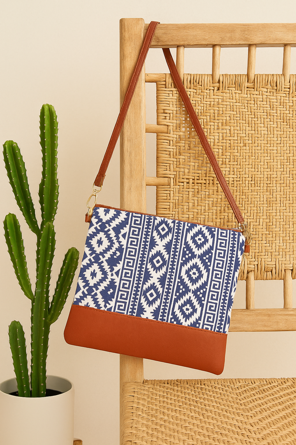Aztec Pattern Crossbody Wristlet Western Bag