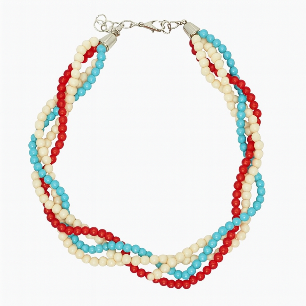 Wrapped Around A Crackle Stone Necklace- Short Necklace