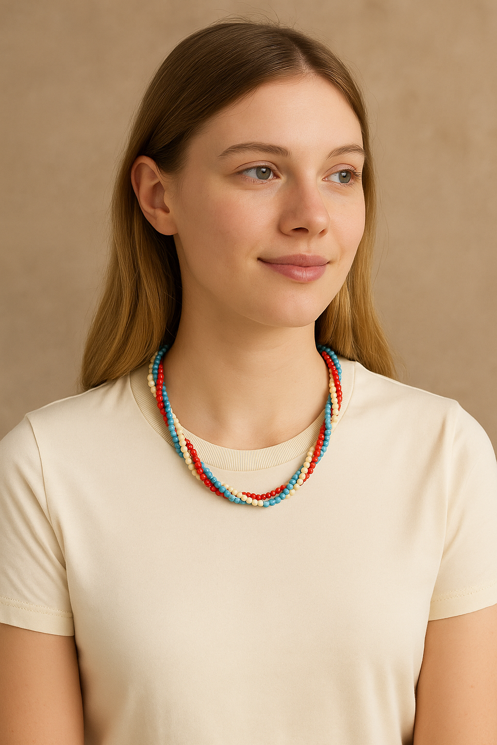 Wrapped Around A Crackle Stone Necklace- Short Necklace