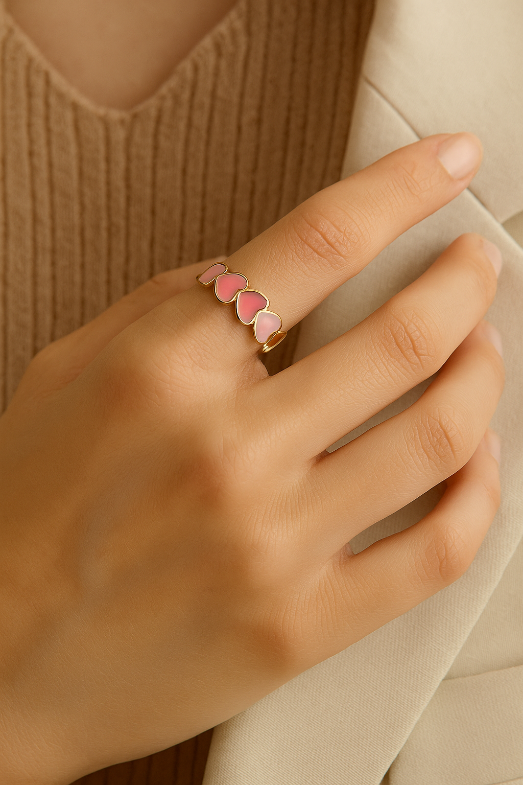 Lovers Lane One Size Adjustable Heart Ring