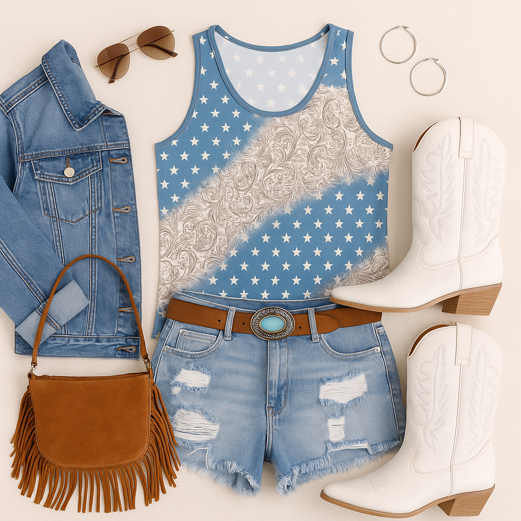 Crazy Train Leather Lass Tank Top