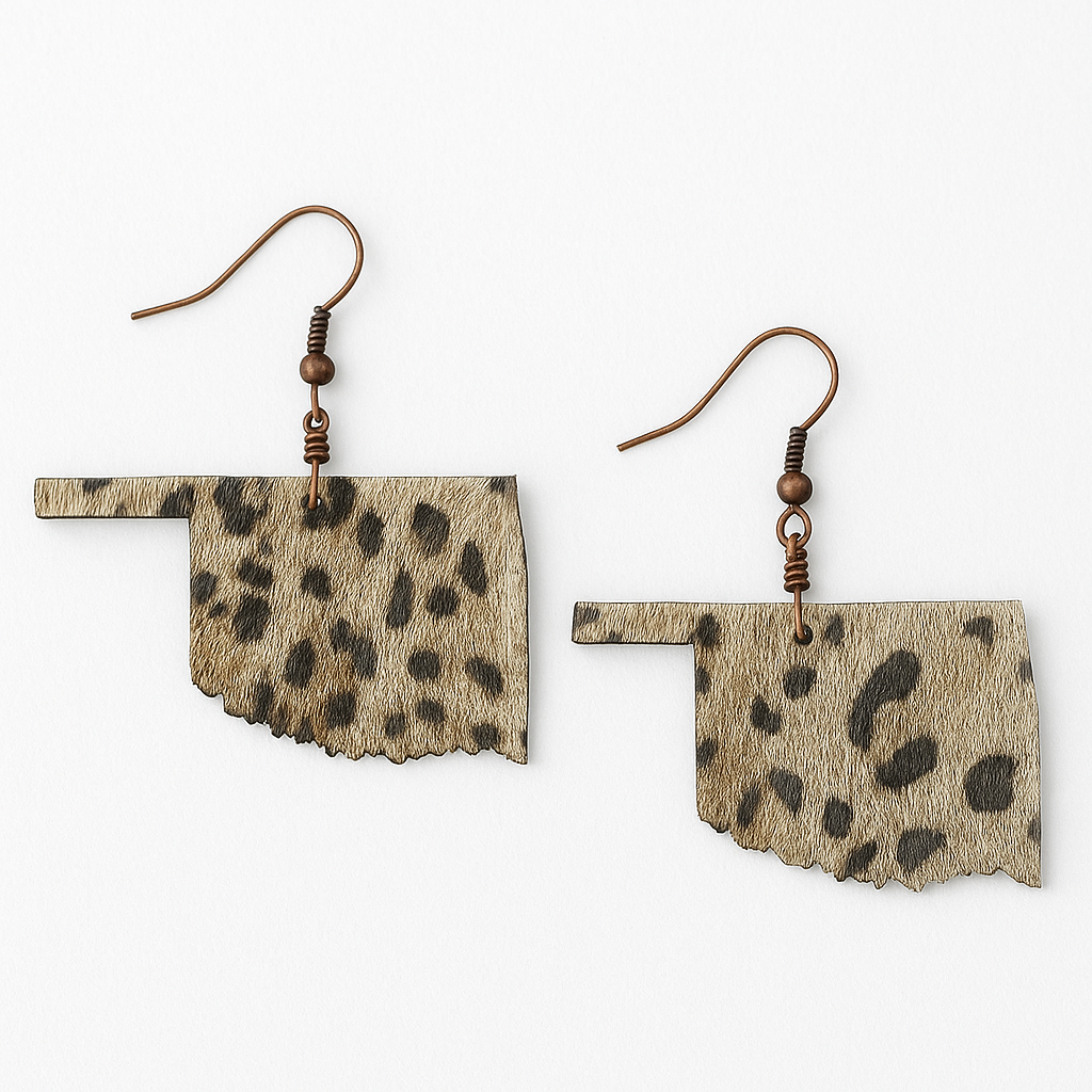 Oklahoma Has A Leopard And Gold Shimmer Earrings