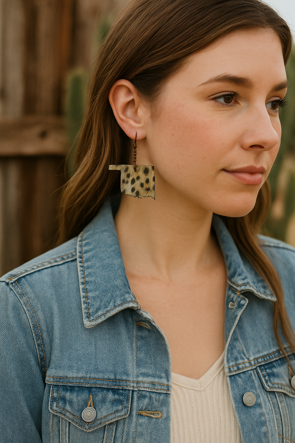 Oklahoma Has A Leopard And Gold Shimmer Earrings