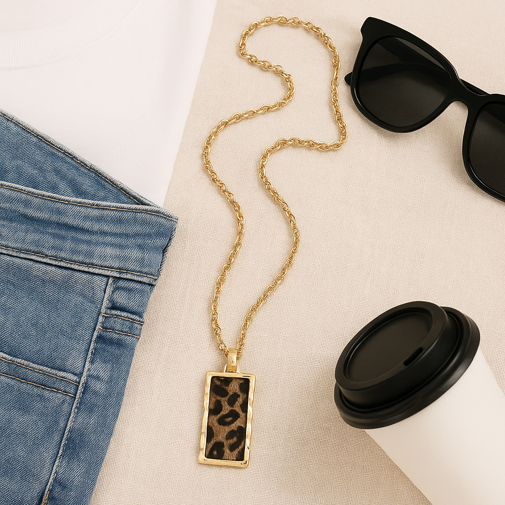 Into The Wild Bar Style Leopard Fashion Necklace