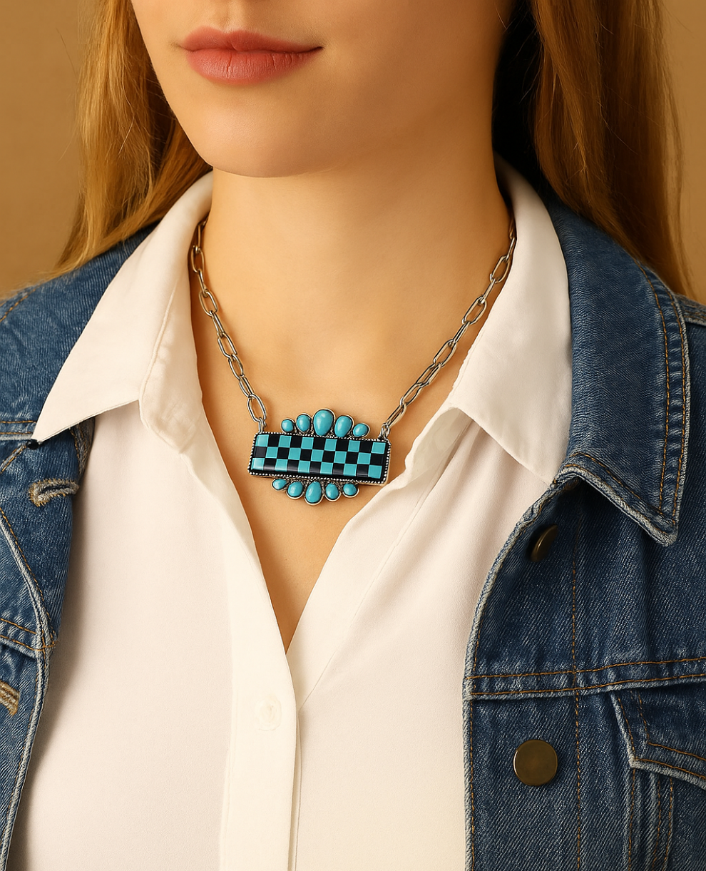 Winning The Big One Western Fashion Statement Necklace