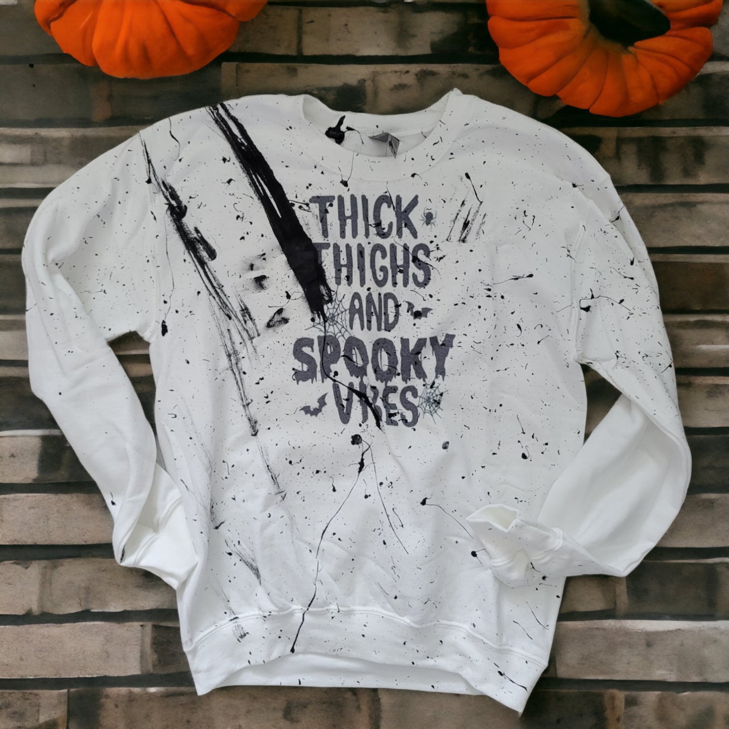 Handmade Thick Thighs Spooky Vibes Pullover Graphic - The Bling Barn western fashion jewelry