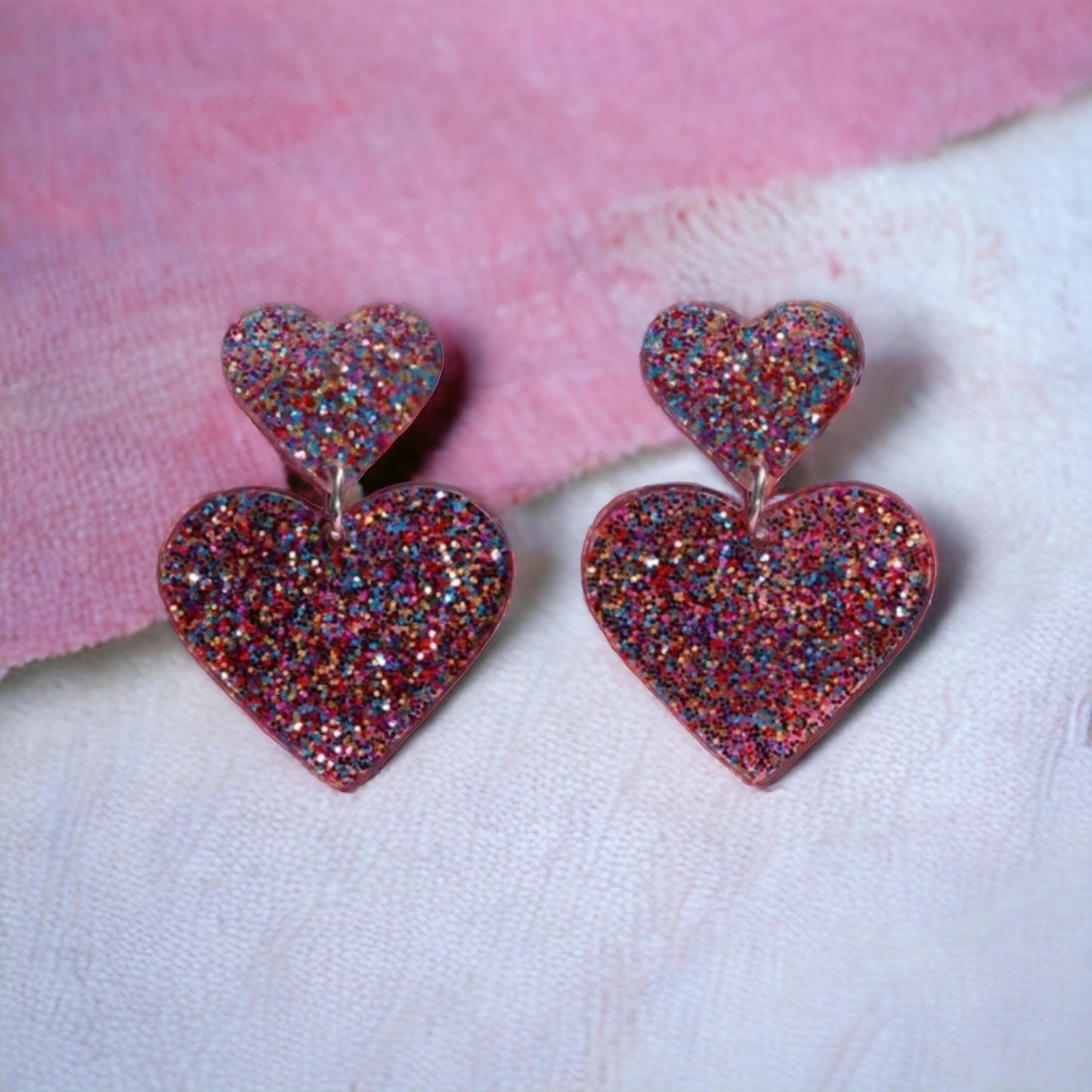 A Heart Made of Glitter Drop Earrings