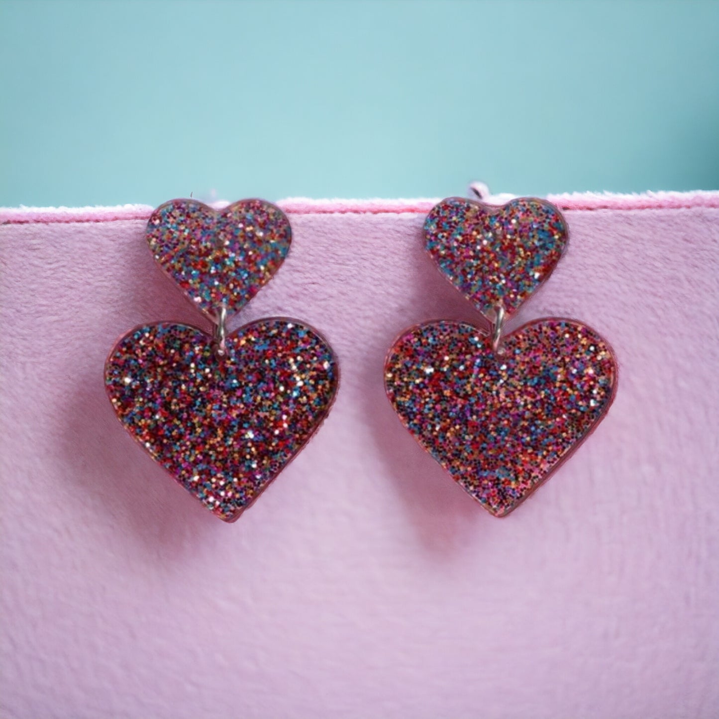 A Heart Made of Glitter Drop Earrings