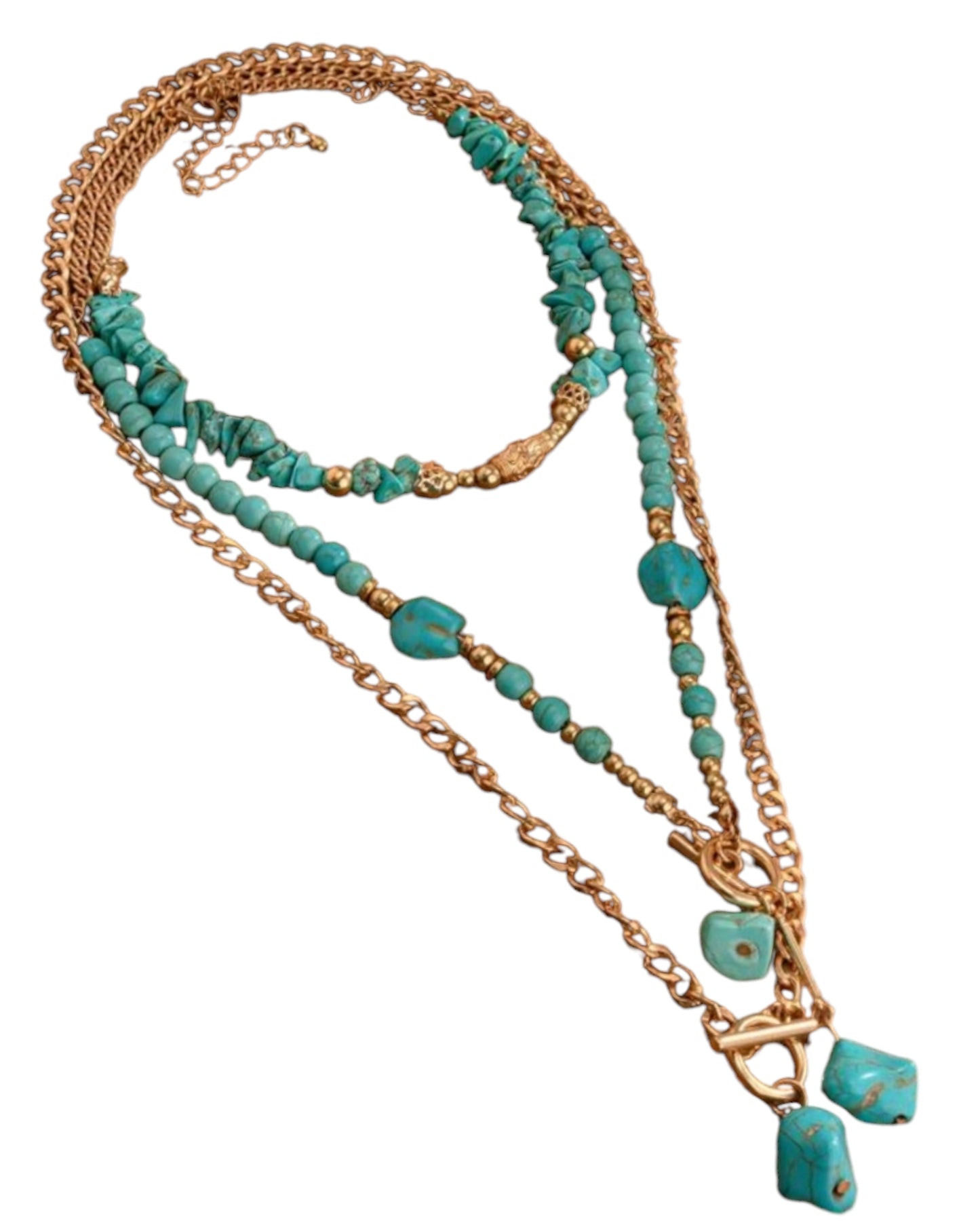 Tumbling Truth Cowgirl Blue Western Fashion (3) Piece Necklace Set