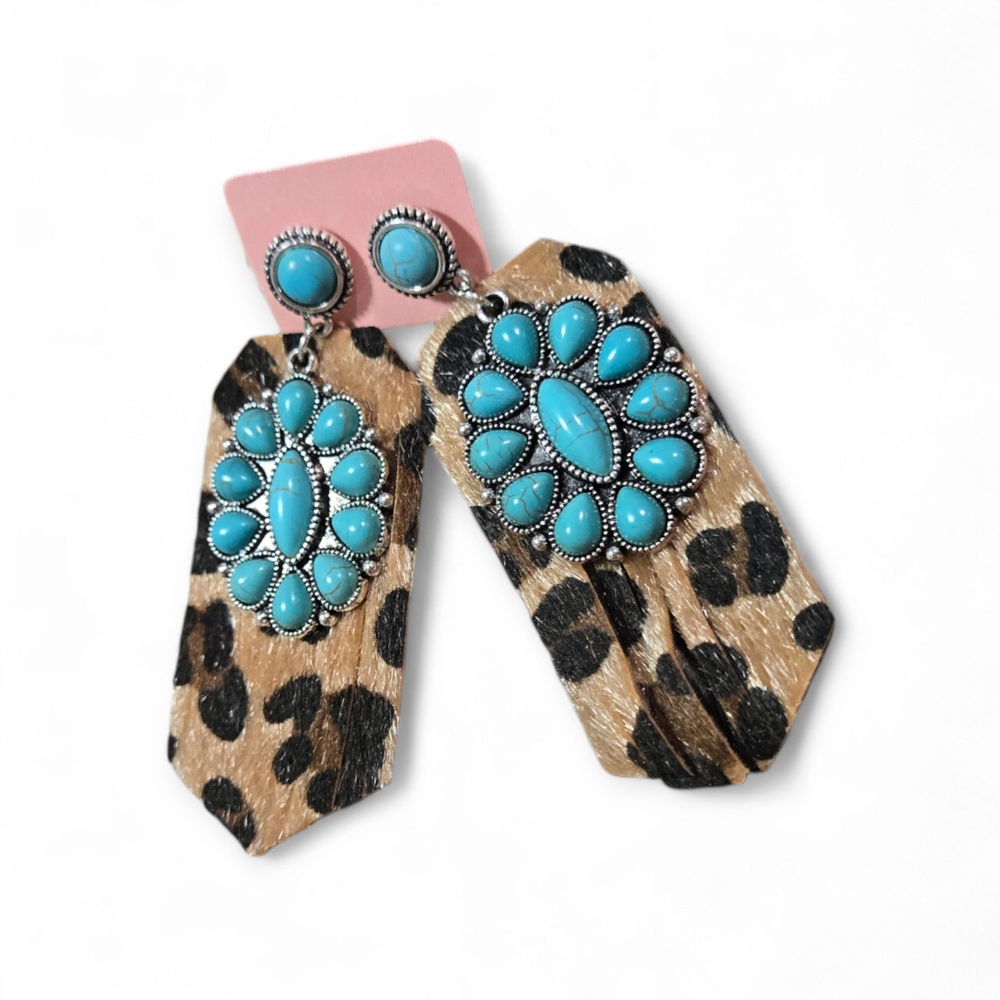 When Leopard and Turquoise Collide Earrings