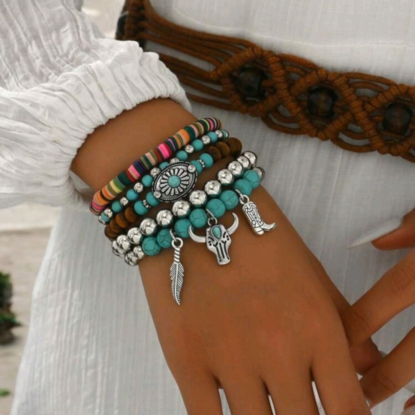 Wild West Bracelet Stack 5 Stretch Bracelets