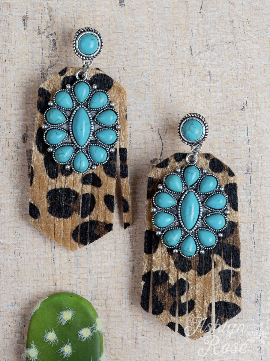When Leopard and Turquoise Collide Earrings
