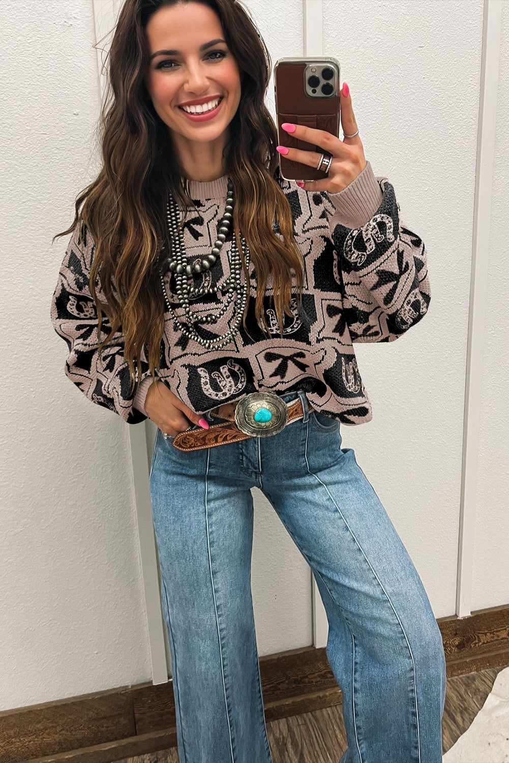 Hitched & Lucky Horseshoe Sweater