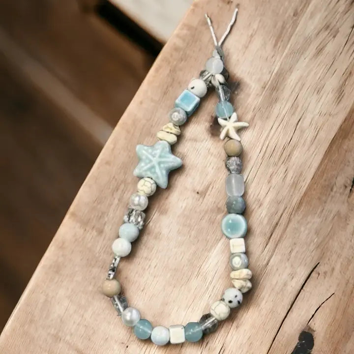 Ocean Sea Shells And Memories Ceramic Phone Strap