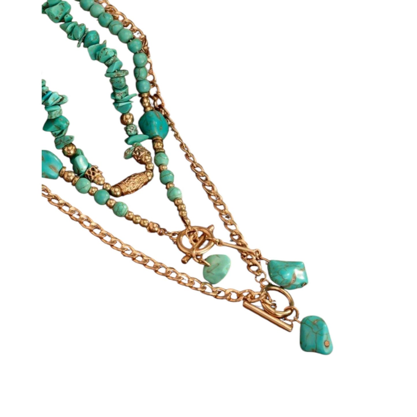Tumbling Truth Cowgirl Blue Western Fashion (3) Piece Necklace Set