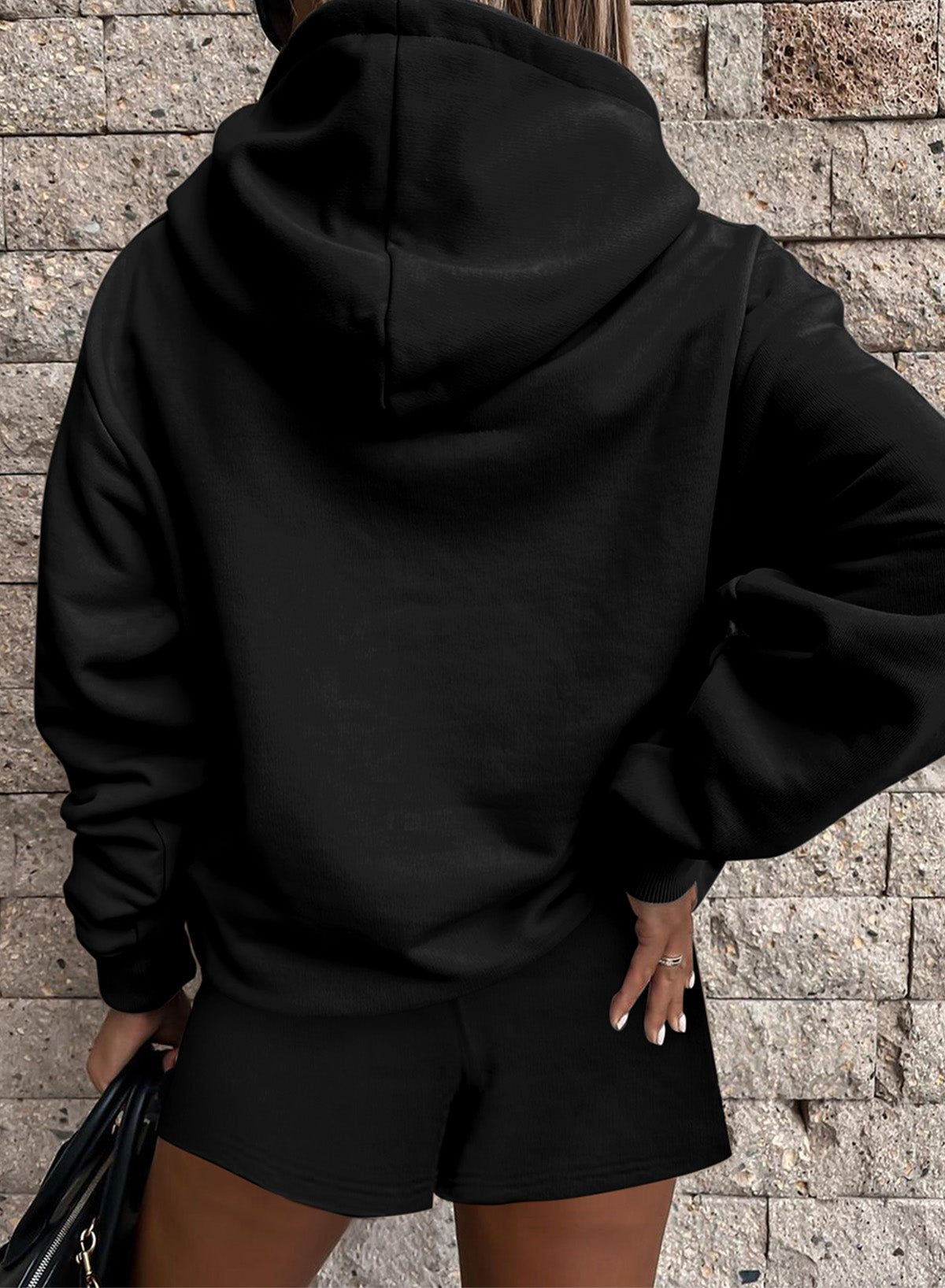 Button Drawstring Hoodie & Shorts Set – Women’s 2 Piece Lounge & Workout Outfit