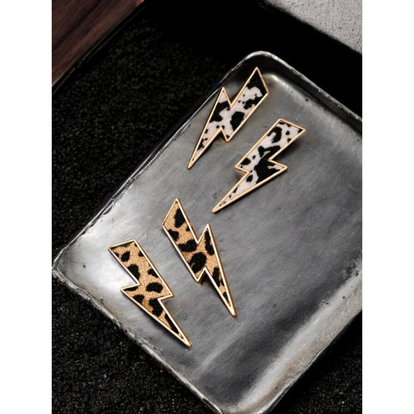 When Lightening Strikes Bolt Post Back Earrings