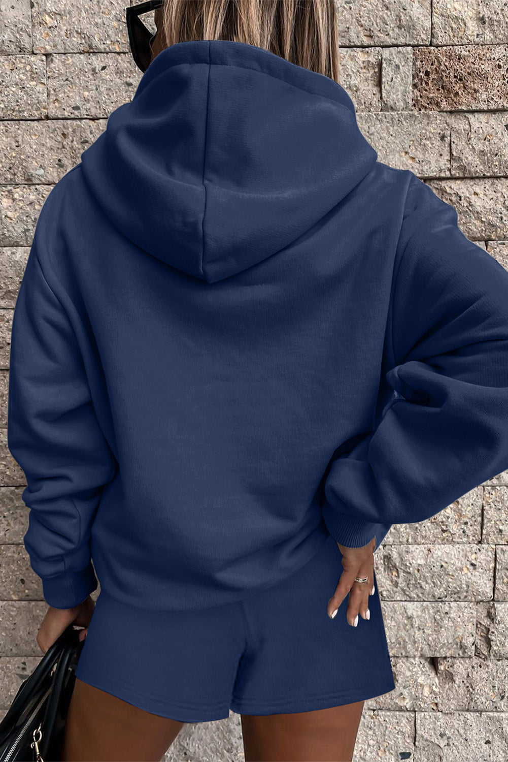 Button Drawstring Hoodie & Shorts Set – Women’s 2 Piece Lounge & Workout Outfit
