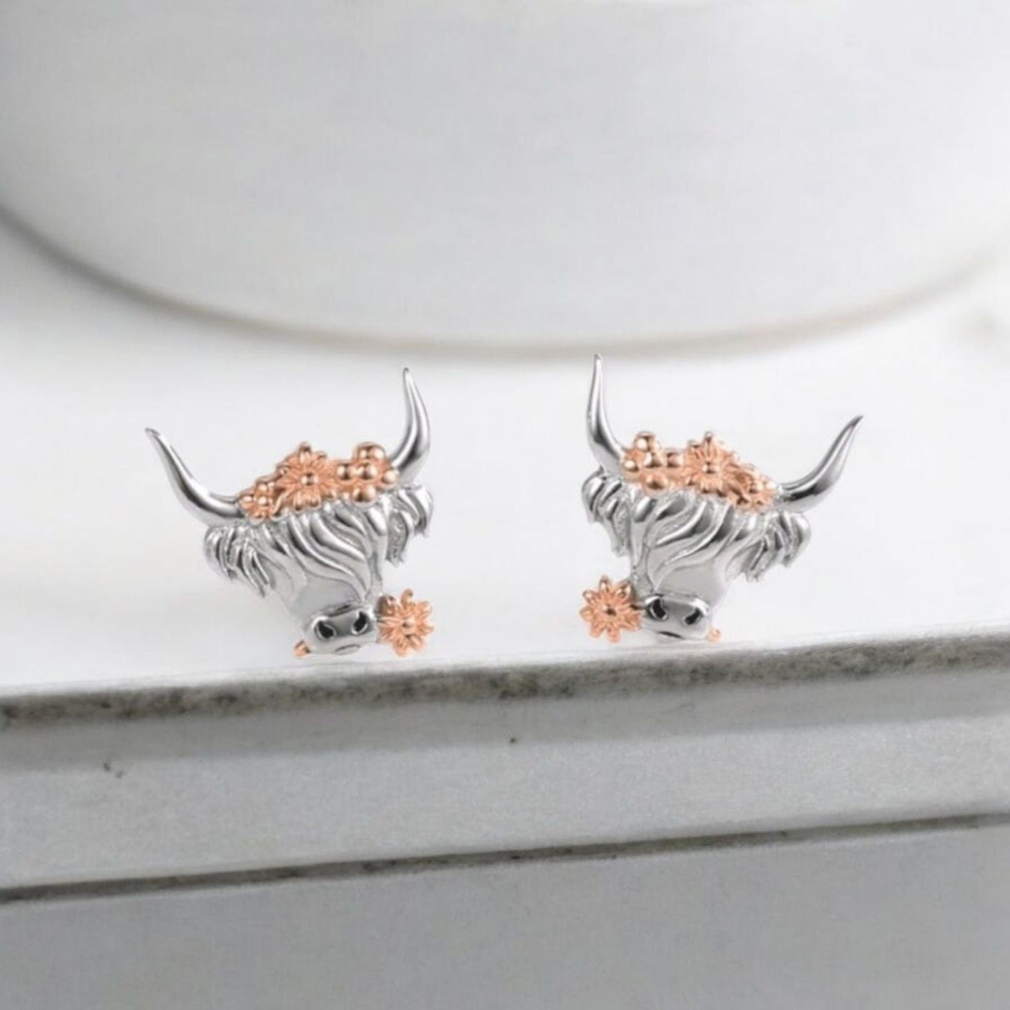 Highland Western Lovers Dainty Stud Earrings