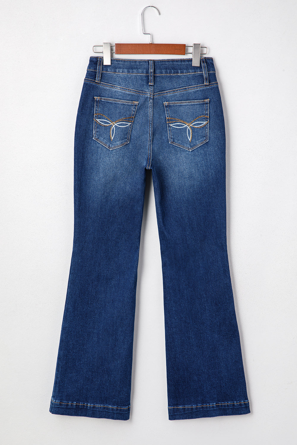 Sail Blue Western Stitch Bootcut Jeans – Dark Wash Women’s Denim with Patched Pockets