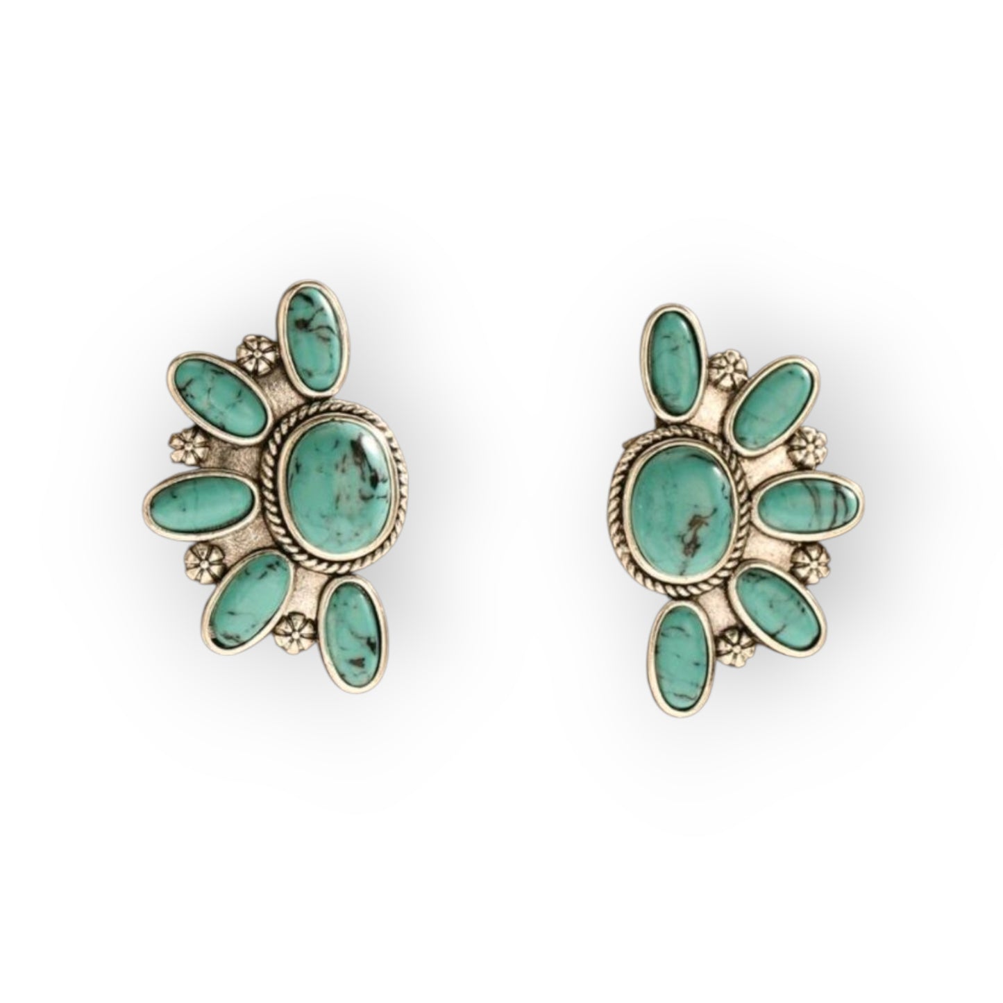 Half Moon Bay Crackle Cowgirl Blue Post Earrings - The Bling Barn western fashion jewelry