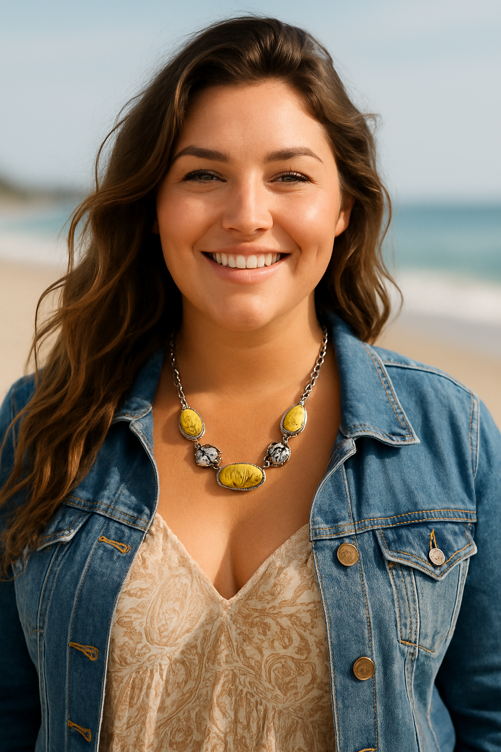 Mello and Yellow Bright Western Day Fashion Necklace