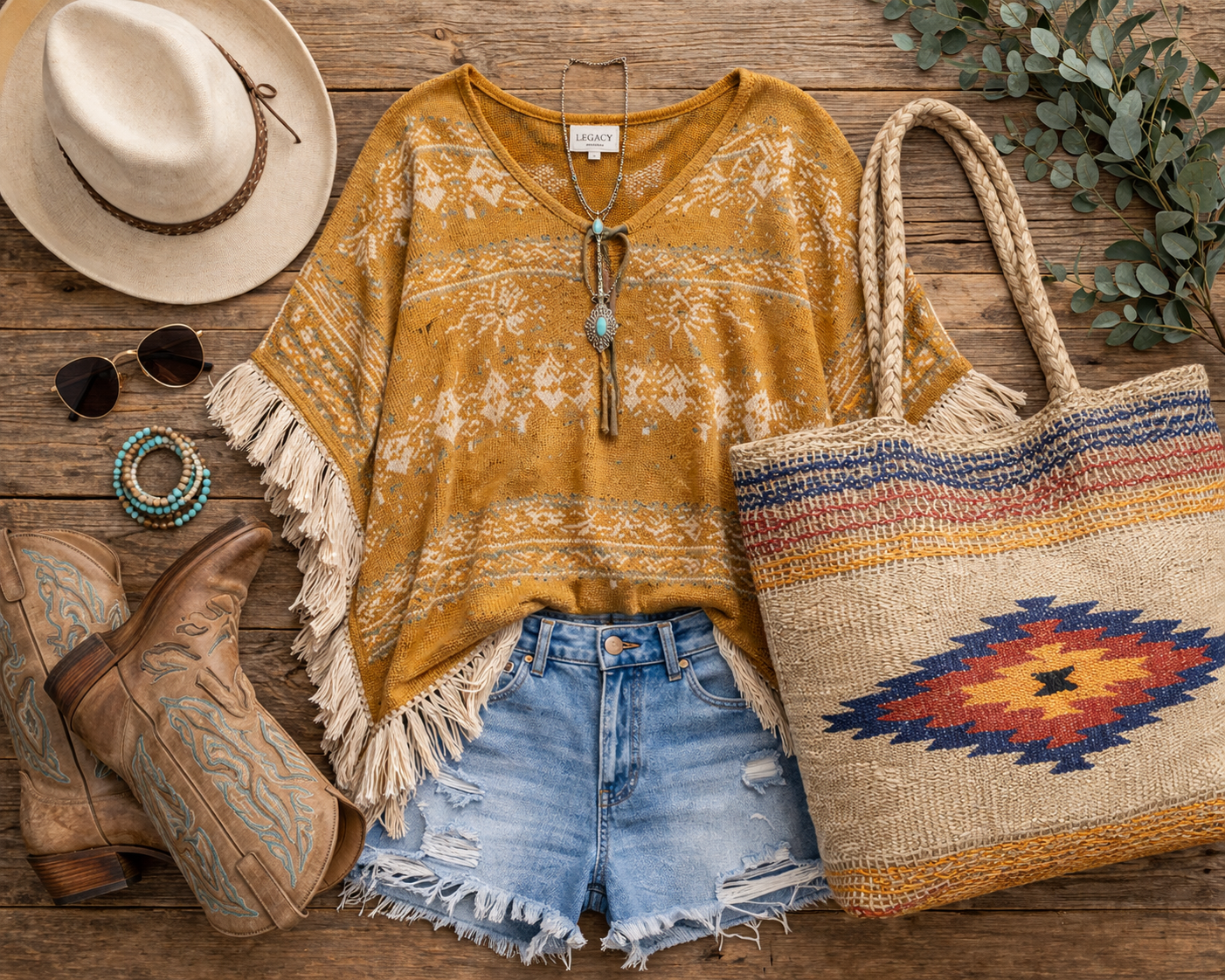 Desert Dusk Aztec Woven Tote β Western Boho Carryall Bag