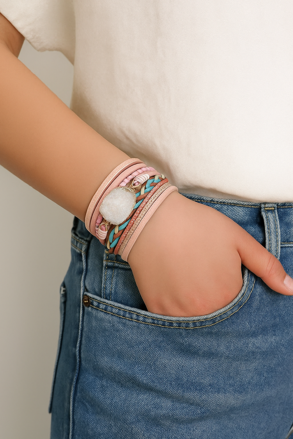 Driftin’ in Pink Wrap Bracelet