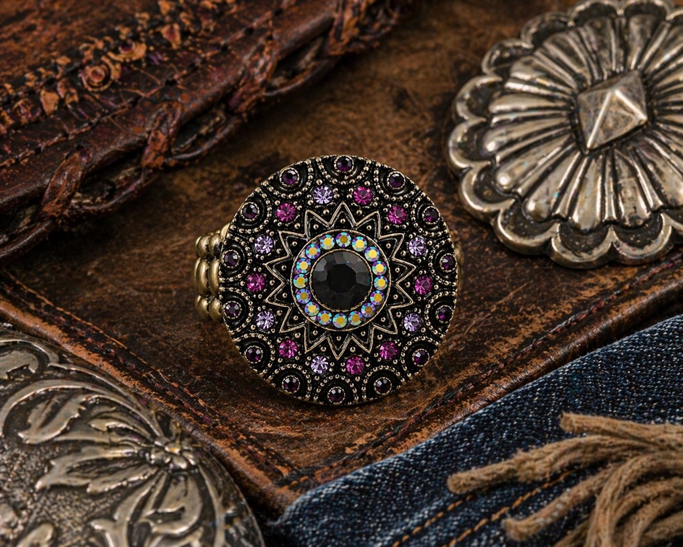 Midnight Rodeo Starburst Statement Ring