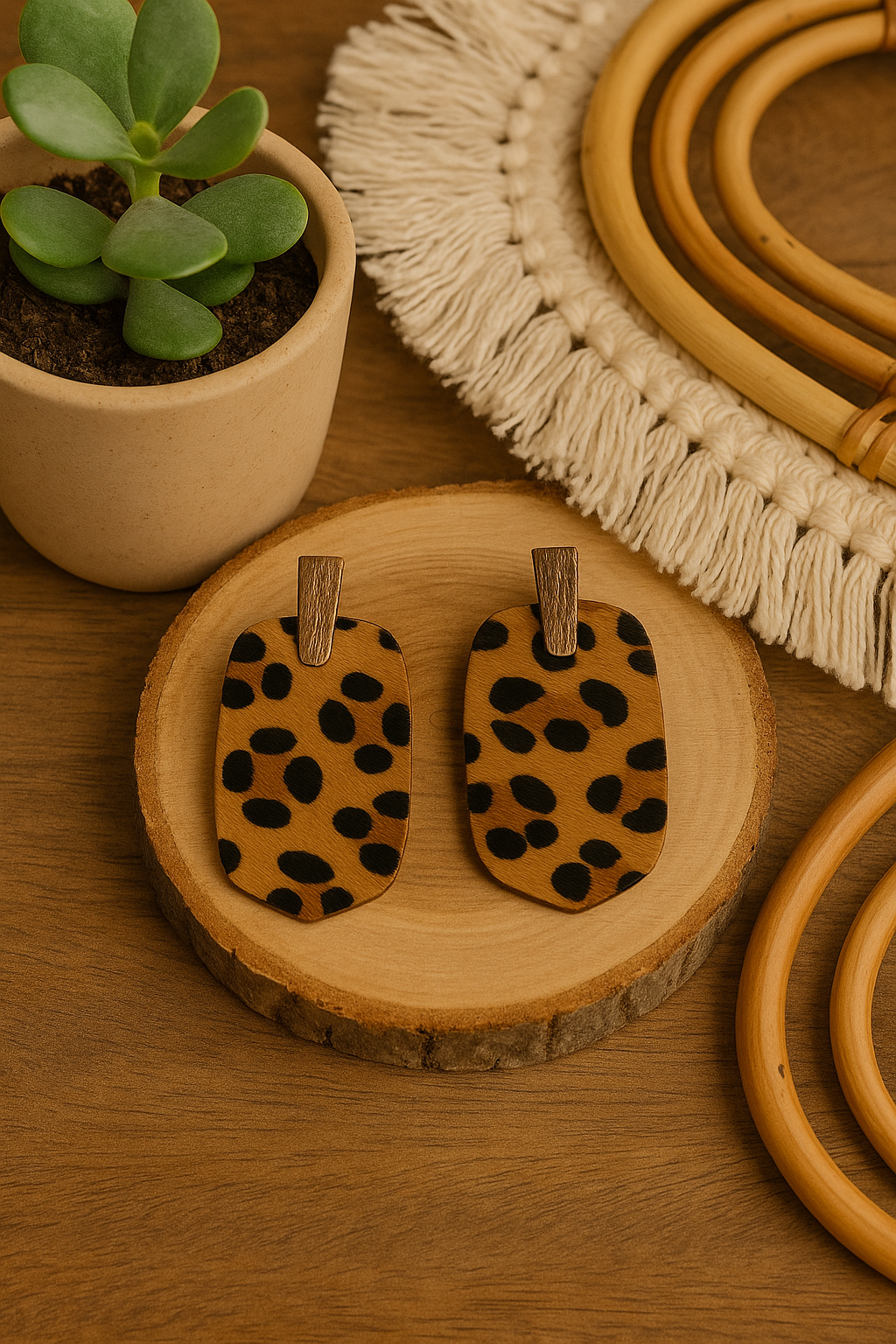 Should've Been Better Oval Leopard Earrings