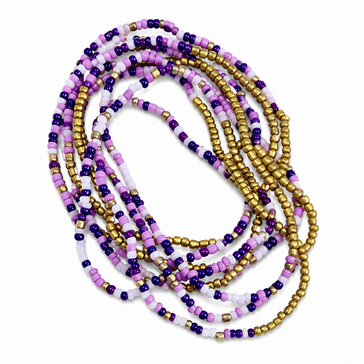 Coastal Color Seed Bead Bracelet Set 8 Piece Stretch Stack