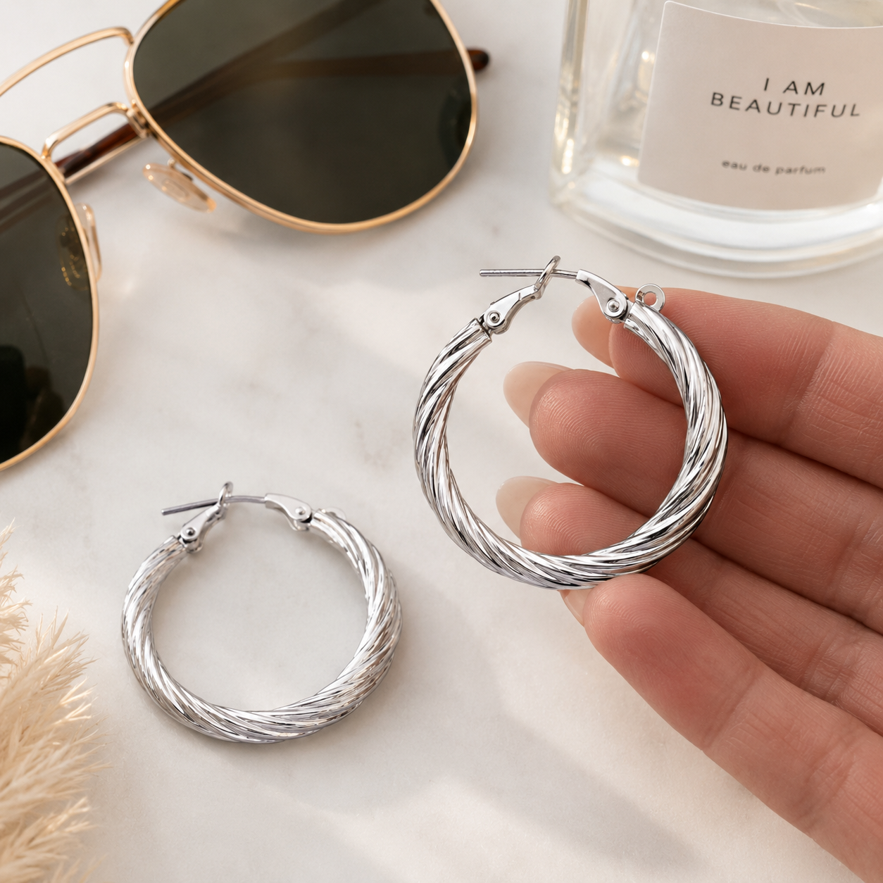 Twist and Shine Hoop Earrings