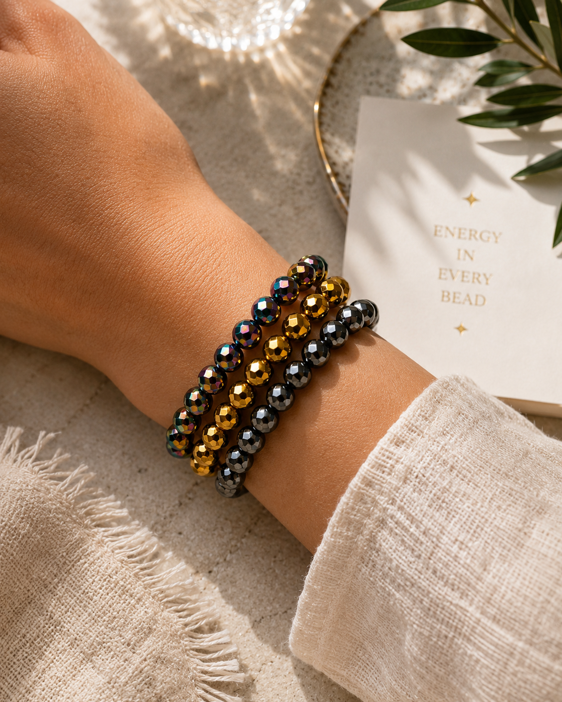 The Afterglow Glass Faceted Bracelet Collection