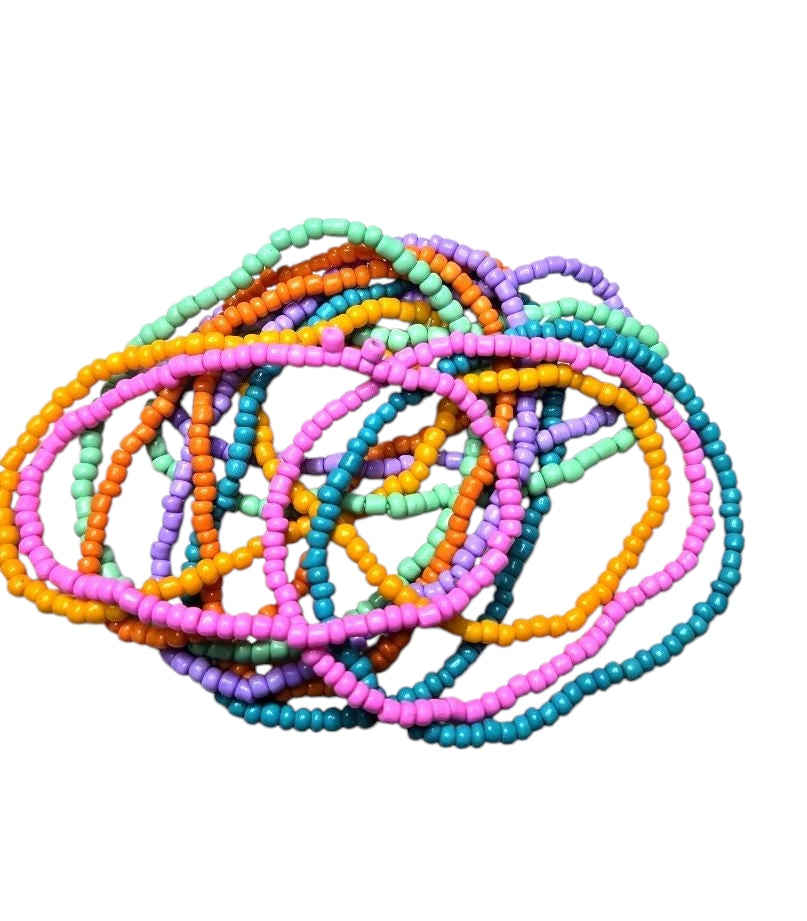 Sunset Sherbet Seed Bead Stretch Bracelet Stack