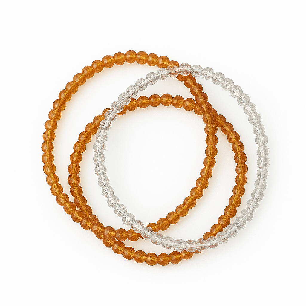 Triple Time Excitement 3 Piece Glass Stretch Bracelet Set