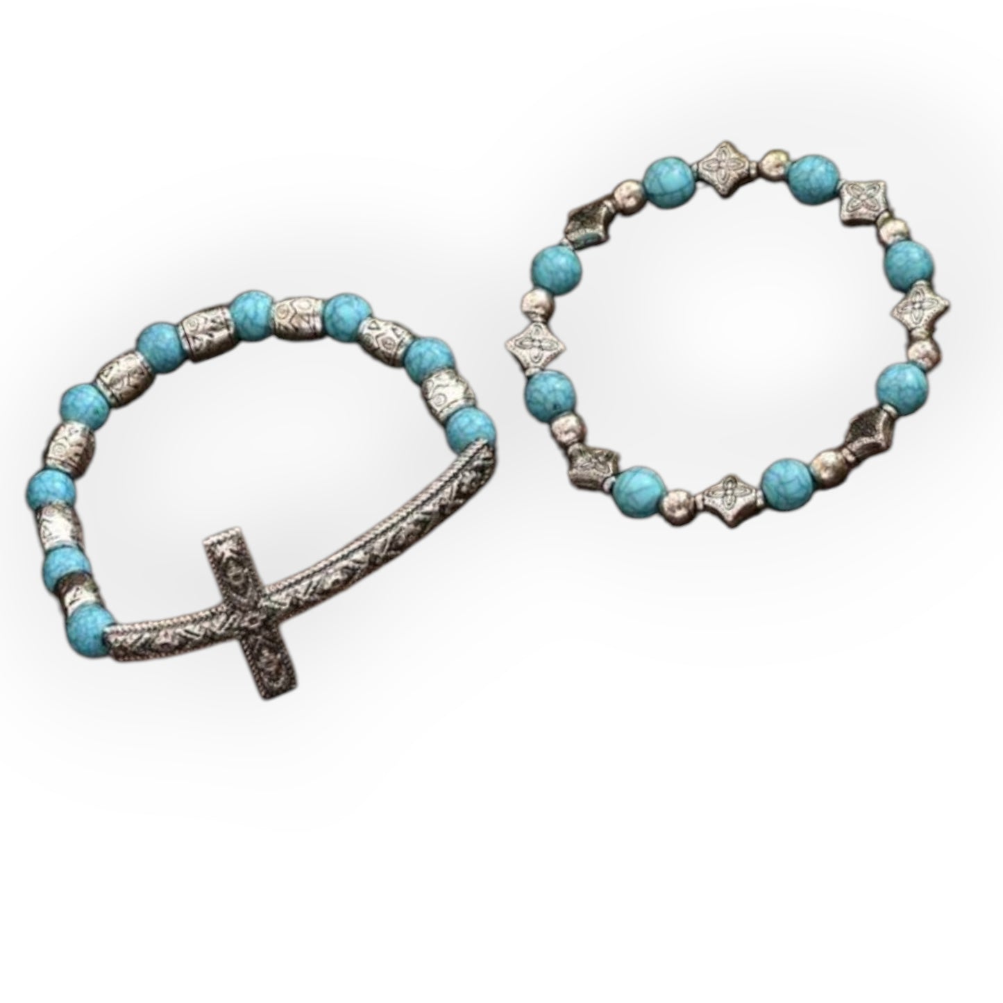 My Cross Shines 2 Piece Stretch Fashion Bracelet Set