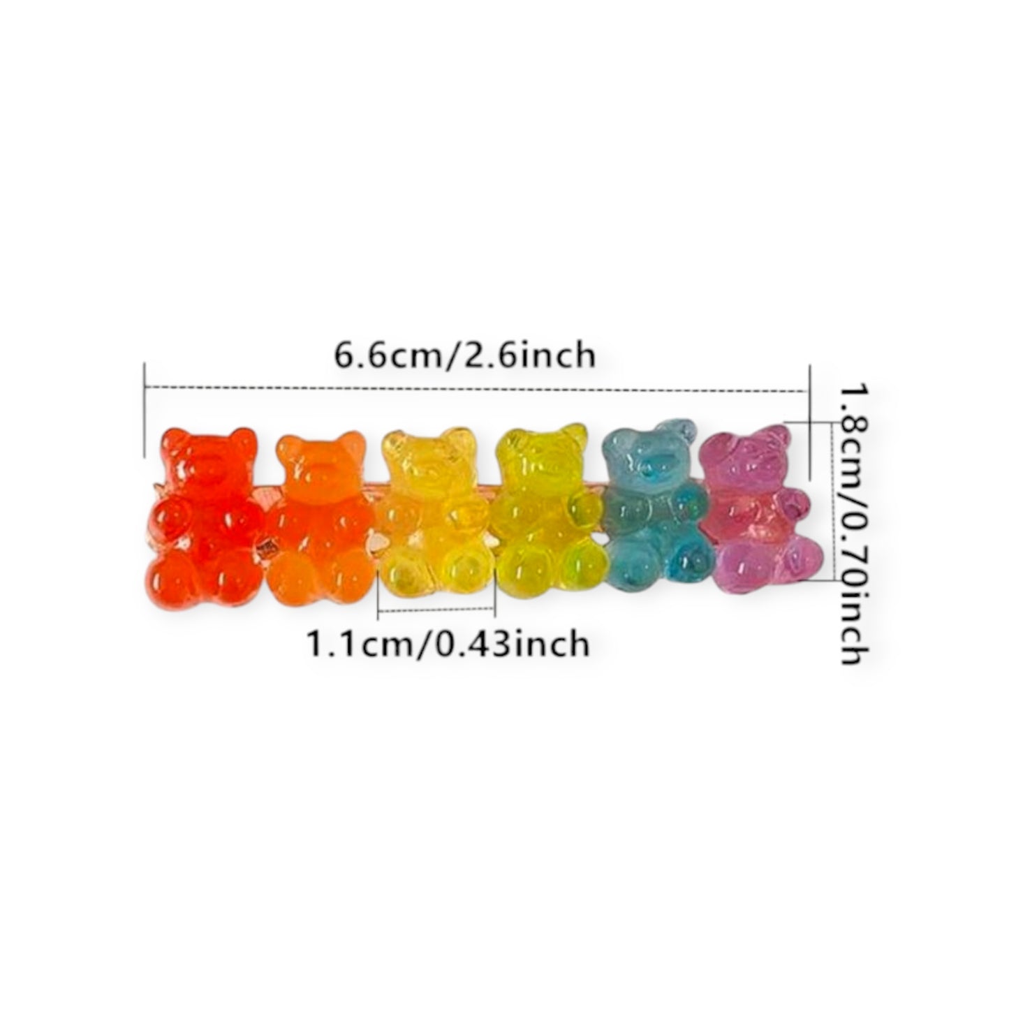 Gummy Candy All Lined Up Hair Clip (1) Piece